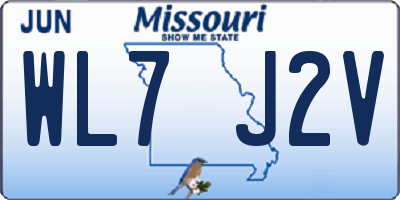 MO license plate WL7J2V