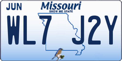 MO license plate WL7J2Y