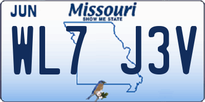 MO license plate WL7J3V