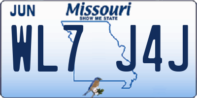 MO license plate WL7J4J