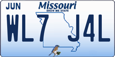 MO license plate WL7J4L