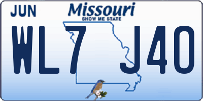 MO license plate WL7J4O