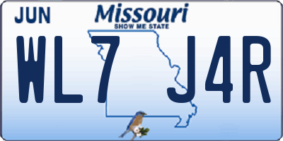 MO license plate WL7J4R