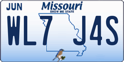 MO license plate WL7J4S