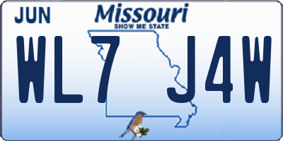 MO license plate WL7J4W