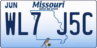 MO license plate WL7J5C