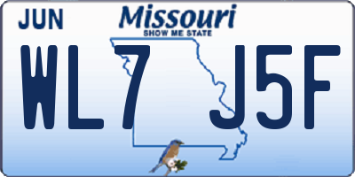 MO license plate WL7J5F