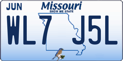 MO license plate WL7J5L