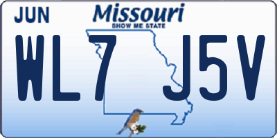 MO license plate WL7J5V