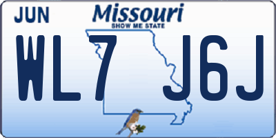 MO license plate WL7J6J