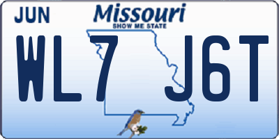 MO license plate WL7J6T