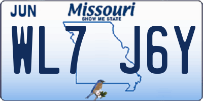 MO license plate WL7J6Y