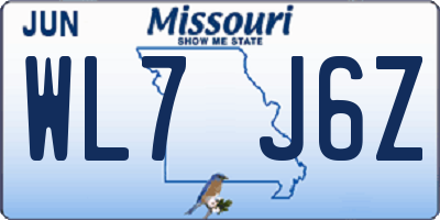 MO license plate WL7J6Z