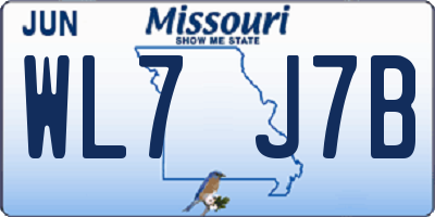 MO license plate WL7J7B