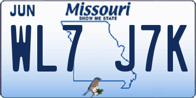 MO license plate WL7J7K