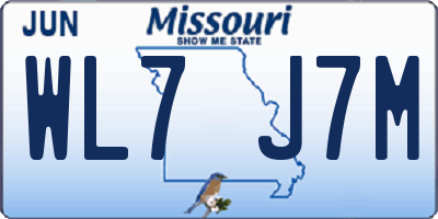 MO license plate WL7J7M
