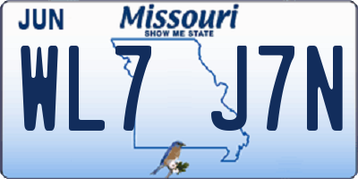 MO license plate WL7J7N