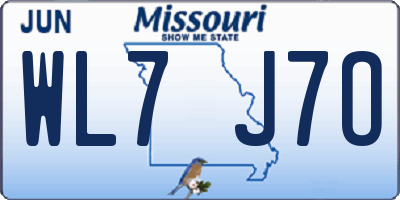 MO license plate WL7J7O