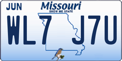 MO license plate WL7J7U