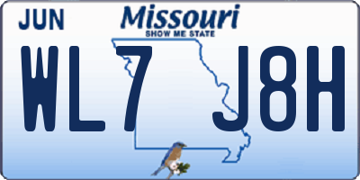 MO license plate WL7J8H