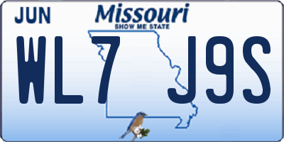MO license plate WL7J9S