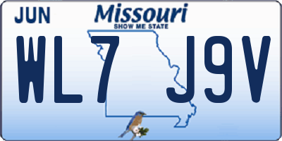 MO license plate WL7J9V
