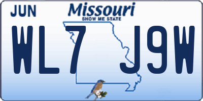 MO license plate WL7J9W
