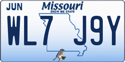 MO license plate WL7J9Y