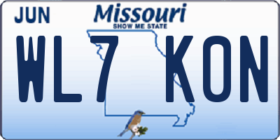 MO license plate WL7K0N