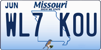 MO license plate WL7K0U