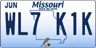 MO license plate WL7K1K