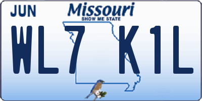 MO license plate WL7K1L