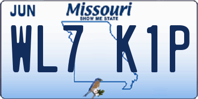 MO license plate WL7K1P