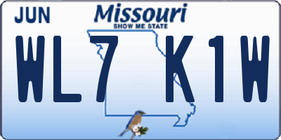 MO license plate WL7K1W