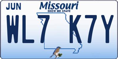 MO license plate WL7K7Y