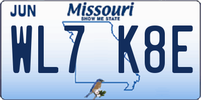 MO license plate WL7K8E