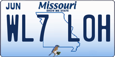 MO license plate WL7L0H