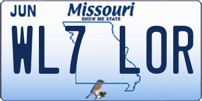 MO license plate WL7L0R