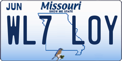 MO license plate WL7L0Y