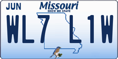 MO license plate WL7L1W