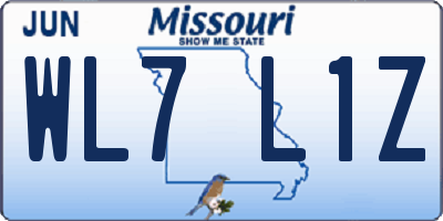 MO license plate WL7L1Z