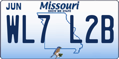 MO license plate WL7L2B