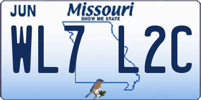 MO license plate WL7L2C