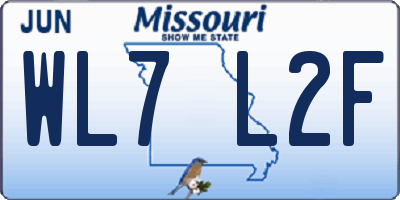 MO license plate WL7L2F