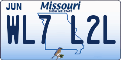 MO license plate WL7L2L