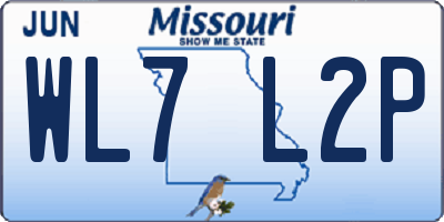MO license plate WL7L2P
