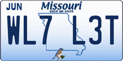MO license plate WL7L3T
