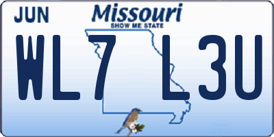 MO license plate WL7L3U