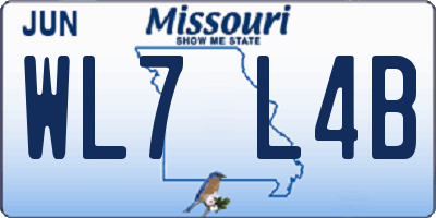 MO license plate WL7L4B