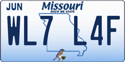 MO license plate WL7L4F